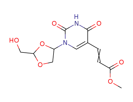 (2R,4R)-1-[2-(hydroxymethyl)-1,3-dioxolan-4-yl]-5-E-(2-carbomethoxy-vinyl)uracil