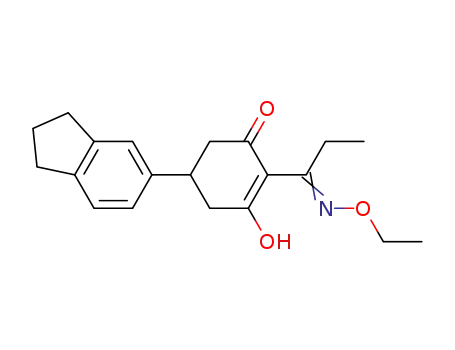 Molecular Structure of 88632-13-7 (2-Cyclohexen-1-one,
5-(2,3-dihydro-1H-inden-5-yl)-2-[1-(ethoxyimino)propyl]-3-hydroxy-)
