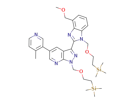 3-[4-methoxymethyl-1-(2-trimethylsilanyl-ethoxymethyl)-1H-benzoimidazol-2-yl]-5-(4-methyl-pyridin-3-yl)-1-(2-trimethylsilanyl-ethoxymethyl)-1H-pyrazolo[3,4-b]pyridine