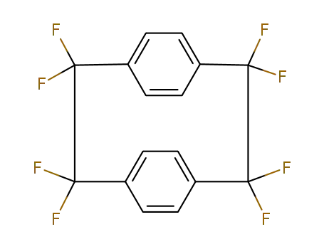 Molecular Structure of 3345-29-7 (2,2,3,3,8,8,9,9-Octafluorotricyclo[8.2.2.24,7]hexadeca-4,6,10,12,13,15-hexaene)
