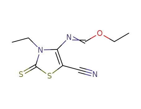 4-(ethoxymethylene)amino-3-ethyl-2-thioxo-2,3-dihydro-1,3-thiazole-5-carbonitrile