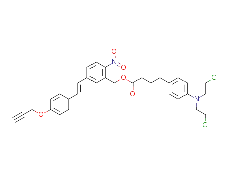 (E)-2-nitro-5-(4-(prop-2-yn-1-yloxy)styryl)benzyl 4-(4-(bis(2-chloroethyl)amino)phenyl)butanoate