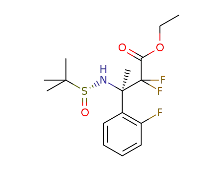 (R)-2,2-difluoro-3-(2-fluorophenyl)-3-(R)-2-methylpropane-2-sulfinylaminobutyric acid ethyl ester