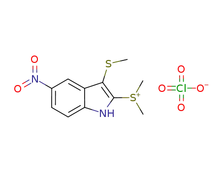 (3-methylthio-5-nitroindol-2-yl)dimethylsulfonium perchlorate