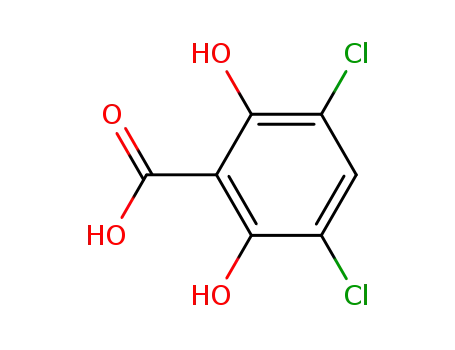 Molecular Structure of 26754-76-7 (3,5-DICHLORO-2,6-DIHYDROXYBENZOIC ACID)