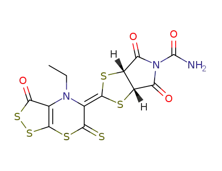 (3aR,6aS)(Z/E)-2-(4-ethyl-3-oxo-6-thioxo-3H,4H-[1,2]-dithiolo[3,4-b][1,4]thiazin-5(6H)-ylidene)-4,6-dioxotetrahydro-5H-[1,3]dithiolo[4,5-c]pyrrole-5-carboxamide