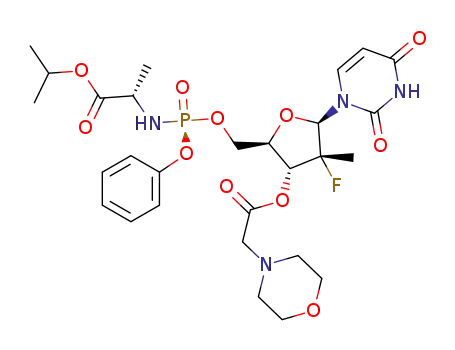 isopropyl ((S)-(((2R,3R,4R,5R)-5-(2,4-dioxo-3,4-dihydropyrimidin-1(2H)-yl)-4-fluoro-4-methyl-3-(2-morpholinoacetoxy)tetrahydrofuran-2-yl)methoxy)(phenoxy)phosphoryl)-L-alaninate