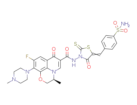 levofloxacin (2-thio-5-sulfonamidophenyl-2-methylidene-thiazolidin-4-one-3-yl)-amide