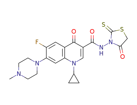 1-cyclopropyl-6-fluoro-7-(4-methylpiperazin-1-yl)quinolin-4(1H)-one-3-carboxylic acid-(2-thioxo-1,3-thiazolidin-4-one-3-yl)amide