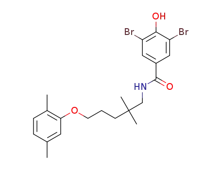 3,5-dibromo-N-(5-(2,5-dimethylphenoxy)-2,2-dimethylpentyl)-4-hydroxybenzamide