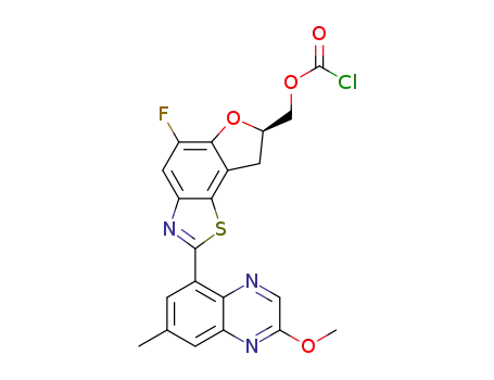 (R)-(5-fluoro-2-(2-methoxy-7-methylquinoxalin-5-yl)-7,8-dihydrobenzofuro[5,4-d]thiazol-7-yl)methyl carbonochloridate