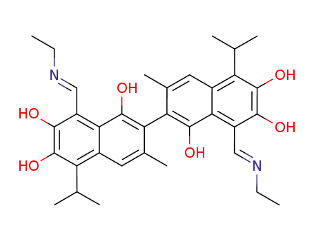 1,6,7,1',6',7'-hexahydroxy-5,5'-diisopropyl-3,3'-dimethyl-[2,2']binaphthyl-8,8'-dicarbaldehyde bis-ethylimine