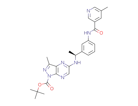 tert-butyl (S)-3-methyl-5-((1-(3-(5-methylnicotinamido)phenyl)ethyl)amino)-1H-pyrazolo[3,4-b]pyrazine-1-carboxylate