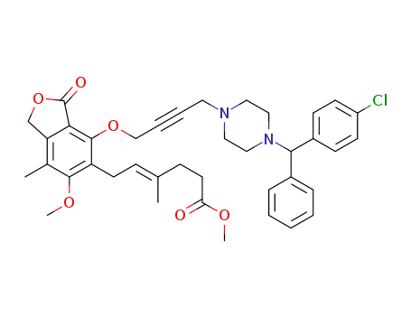 mycophenoyl methyl ester-7-(butynyloxy-N-(chlorobenzhydryl)piperazine)