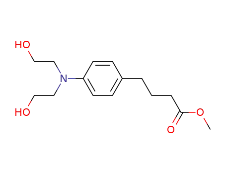 Molecular Structure of 130198-76-4 (METHYL 4-(4-(BIS(2-HYDROXYETHYL)AMINO)PHENYL)BUTYRATE)