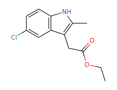 Molecular Structure of 3446-72-8 (ETHYL 2-(5-CHLORO-2-METHYL-1H-INDOL-3-YL)ACETATE)