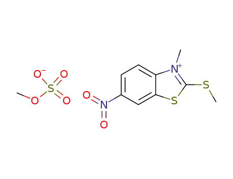 Molecular Structure of 2458-05-1 (methyl 3-methyl-2-(methylthio)-6-nitrobenzothiazolium sulphate)