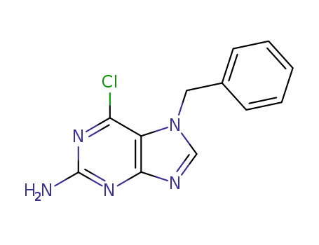 Molecular Structure of 93256-54-3 (7H-Purin-2-amine, 6-chloro-7-(phenylmethyl)-)