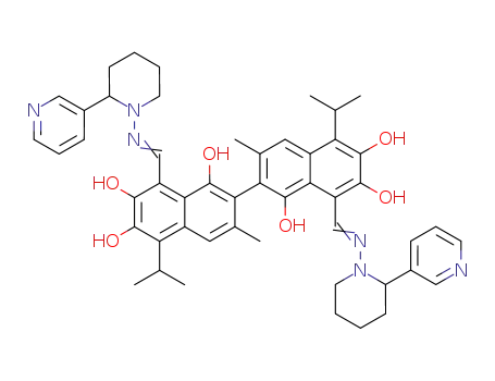 5,5'-Diisopropyl-3,3'-dimethyl-8,8'-bis-{[(Z)-3,4,5,6-tetrahydro-2H-[2,3']bipyridinyl-1-ylimino]-methyl}-[2,2']binaphthalenyl-1,6,7,1',6',7'-hexaol