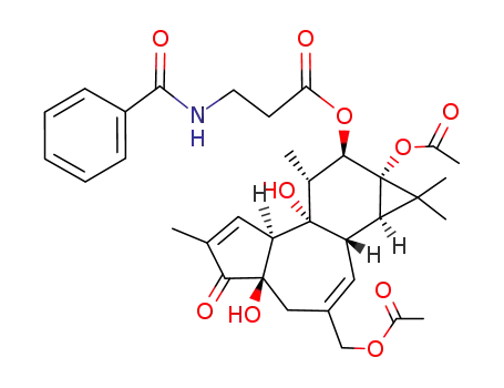 3-Benzoylamino-propionic acid (1aR,1bS,4aR,7aS,7bS,8R,9R,9aS)-9a-acetoxy-3-acetoxymethyl-4a,7b-dihydroxy-1,1,6,8-tetramethyl-5-oxo-1a,1b,4,4a,5,7a,7b,8,9,9a-decahydro-1H-cyclopropa[3,4]benzo[1,2-e]azulen-9-yl ester