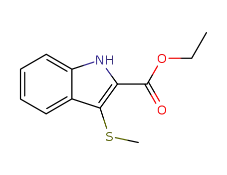Molecular Structure of 154422-23-8 (1H-Indole-2-carboxylic acid, 3-(methylthio)-, ethyl ester)