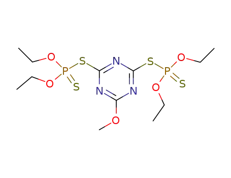 Dithiophosphoric acid S-[4-(diethoxy-thiophosphorylsulfanyl)-6-methoxy-[1,3,5]triazin-2-yl] ester O,O'-diethyl ester