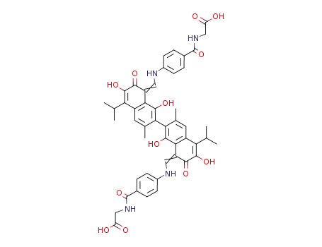 (4-{[8'-[1-[4-(Carboxymethyl-carbamoyl)-phenylamino]-meth-(Z)-ylidene]-1,6,1',6'-tetrahydroxy-5,5'-diisopropyl-3,3'-dimethyl-7,7'-dioxo-7',8'-dihydro-7H-[2,2']binaphthalenyl-(8Z)-ylidenemethyl]-amino}-benzoylamino)-acetic acid