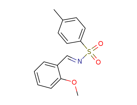Molecular Structure of 100200-70-2 (Benzenesulfonamide, N-[(2-methoxyphenyl)methylene]-4-methyl-)