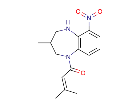 Molecular Structure of 189939-49-9 (1H-1,5-Benzodiazepine,
2,3,4,5-tetrahydro-3-methyl-1-(3-methyl-1-oxo-2-butenyl)-6-nitro-)