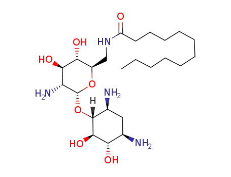Dodecanoic acid [(2R,3S,4R,5R,6R)-5-amino-6-((1R,2R,3S,4R,6S)-4,6-diamino-2,3-dihydroxy-cyclohexyloxy)-3,4-dihydroxy-tetrahydro-pyran-2-ylmethyl]-amide