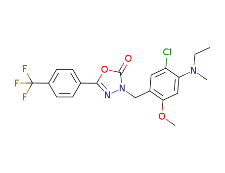 1,3,4-Oxadiazol-2(3H)-one,
3-[[5-chloro-4-(ethylmethylamino)-2-methoxyphenyl]methyl]-5-[4-(trifluoro
methyl)phenyl]-
