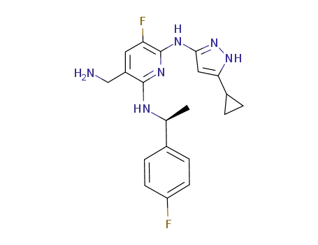 (S)-3-aminomethyl-N6-(5-cyclopropyl-1H-pyrazol-3-yl)-5-fluoro-N2-[1-(4-fluorophenyl)ethyl]pyridine-2,6-diamine