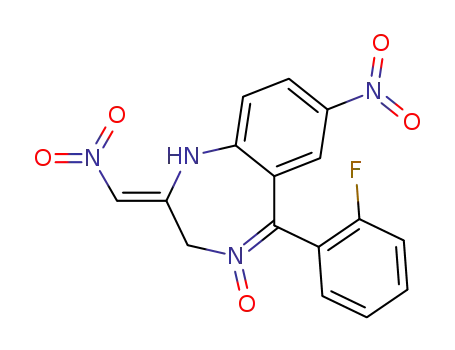 1,3-dihydro-5-(2-fluorophenyl)-7-nitro-2-nitromethylene-2H-1,4-benzodiazepine 4-oxide