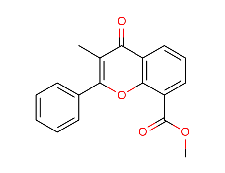 4H-1-Benzopyran-8-carboxylic acid, 3-methyl-4-oxo-2-phenyl-, methyl ester