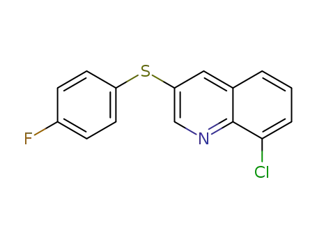 Molecular Structure of 870301-30-7 (Quinoline, 8-chloro-3-[(4-fluorophenyl)thio]-)
