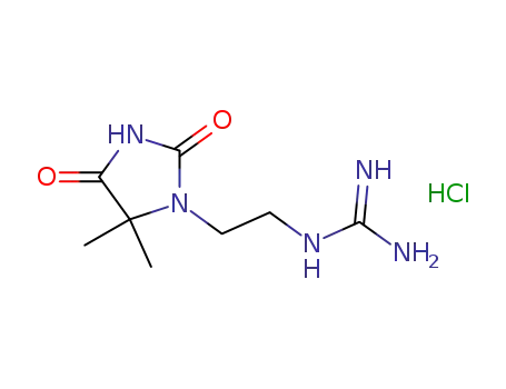 Molecular Structure of 893433-72-2 (Guanidine, [2-(5,5-dimethyl-2,4-dioxo-1-imidazolidinyl)ethyl]-,
monohydrochloride)