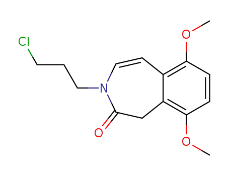 Molecular Structure of 85176-92-7 (2H-3-Benzazepin-2-one, 3-(3-chloropropyl)-1,3-dihydro-6,9-dimethoxy-)