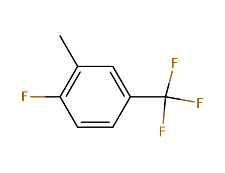 Molecular Structure of 74483-52-6 (BENZENE, 1-FLUORO-2-METHYL-4-(TRIFLUOROMETHYL)-)