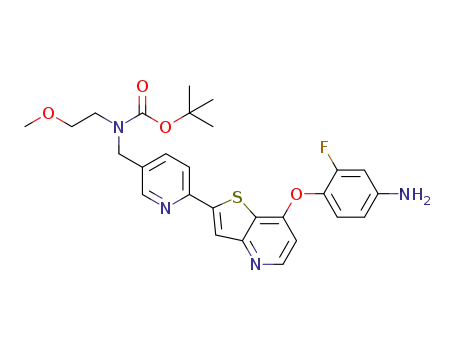 tert-butyl ((6-(7-(4-amino-2-fluorophenoxy)thieno[3,2-b]pyridin-2-yl)pyridin-3-yl)methyl)(2-methoxyethyl)carbamate