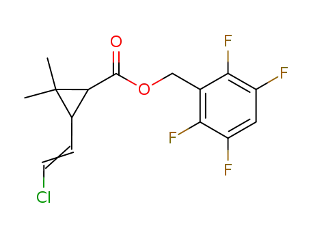trans-(2,3,5,6-tetrafluoro-benzyl)-3-(2-chlorovinyl)-2,2-dimethylcyclopropane-carboxylate