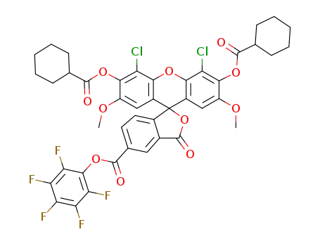 3',6'-bis(cyclohexylcarbonyloxy)-4',5'-dichloro-2',7'-dimethoxy-3-oxospiro[isobenzofuran-1(3H),9'-[9H]xanthene]-5-carboxylic acid pentafluorophenyl ester