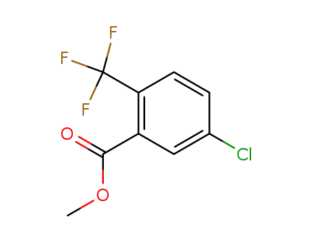 Molecular Structure of 521064-74-4 (Benzoic acid, 5-chloro-2-(trifluoromethyl)-, methyl ester)