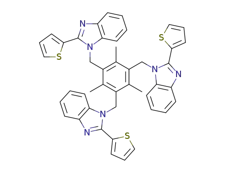 1,3,5-tri(2-(thiophene-2-yl)benzimidazol-1-ylmethyl)-2,4,6-trimethylbenzene