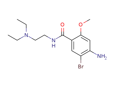 Molecular Structure of 4093-35-0 (Benzamide,4-amino-5-bromo-N-[2-(diethylamino)ethyl]-2-methoxy-)