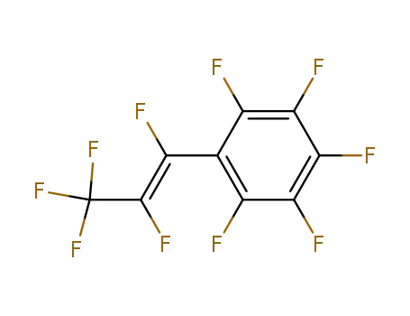 Molecular Structure of 37600-07-0 (Benzene, pentafluoro[(1E)-1,2,3,3,3-pentafluoro-1-propenyl]-)