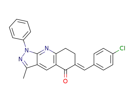 (E)-6-(4-chlorobenzylidene)-3-methyl-1-phenyl-1,6,7,8-tetrahydro-5H-pyrazolo[3,4-b]quinolin-5-one