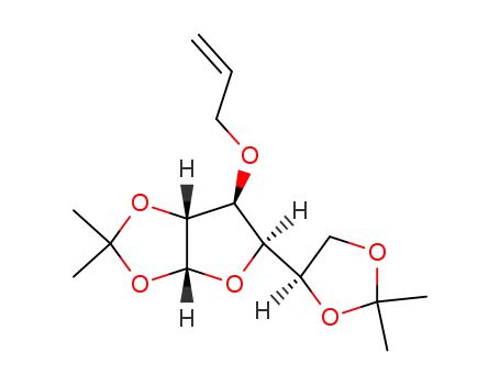 Molecular Structure of 20316-77-2 ((3R,4S)-3-[(4R)-2,2-dimethyl-1,3-dioxolan-4-yl]-7,7-dimethyl-4-prop-2-enoxy-2,6,8-trioxabicyclo[3.3.0]octane)