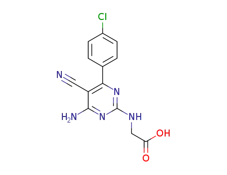 [(4-amino-5-cyano-6-(4-chlorophenyl)-2-pyrimidinyl)amino] acetic acid