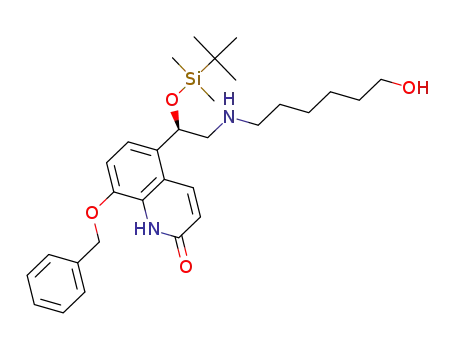 (R)-8-(benzyloxy)-5-(1-((tert-butyldimethylsilyl)oxy)-2-((6-hydroxyhexyl)amino)ethyl)quinolin-2-(1H)-one