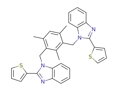 1,3-bis-(2-(2-thiophen-yl)benzimidazol-1-ylmethyl)-2,4,6-trimethylbenzene